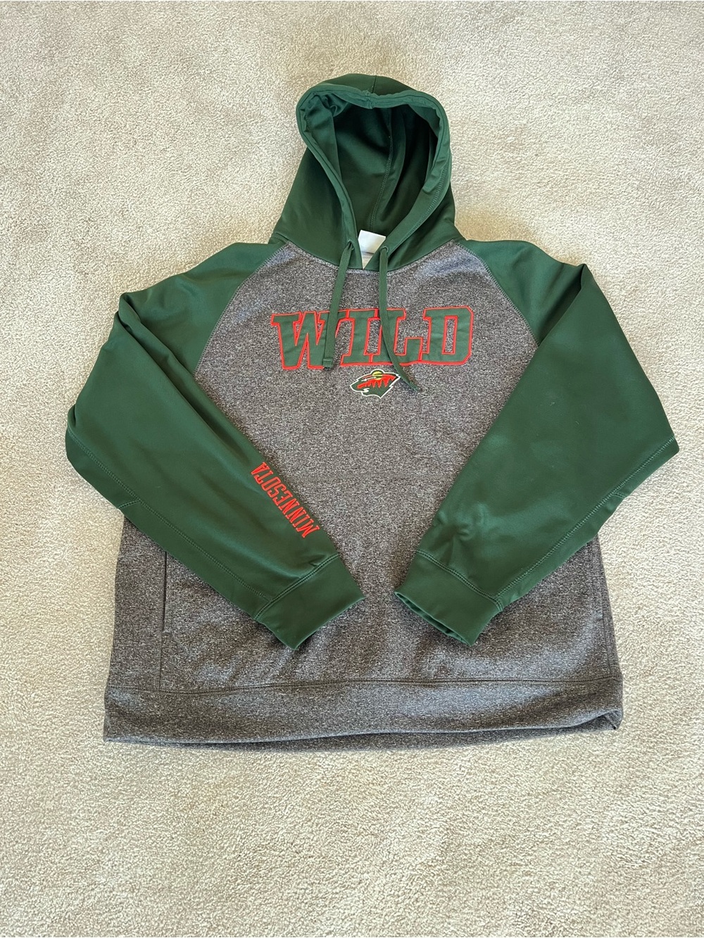 NHL Minnesota Wild Green and Gray Pullover Hoodie
